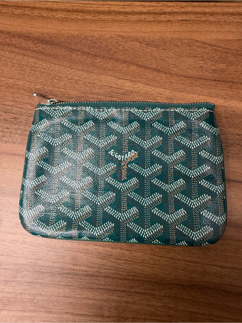 Goyard Green Goyardine Senat  Zip Pouch
